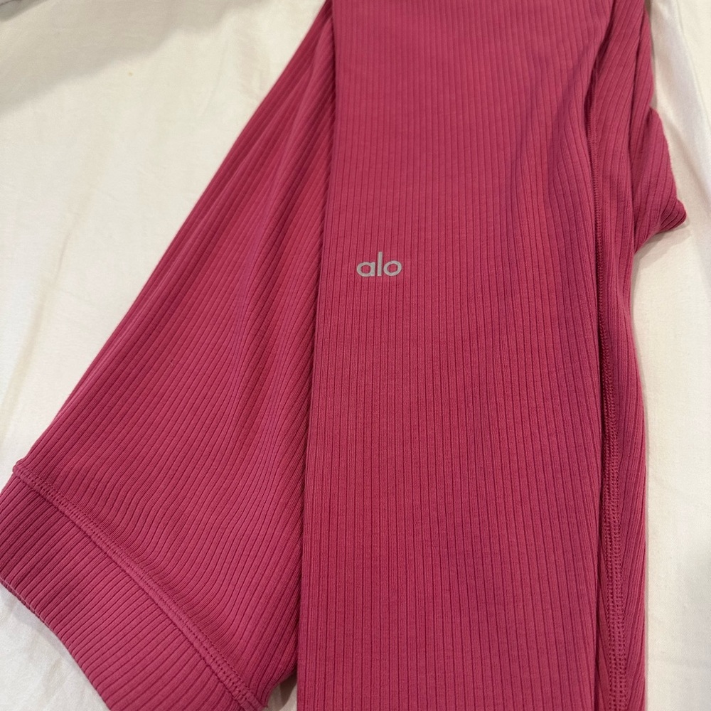 ALO Ribbed High-waisted 7/8 Blissful Legging